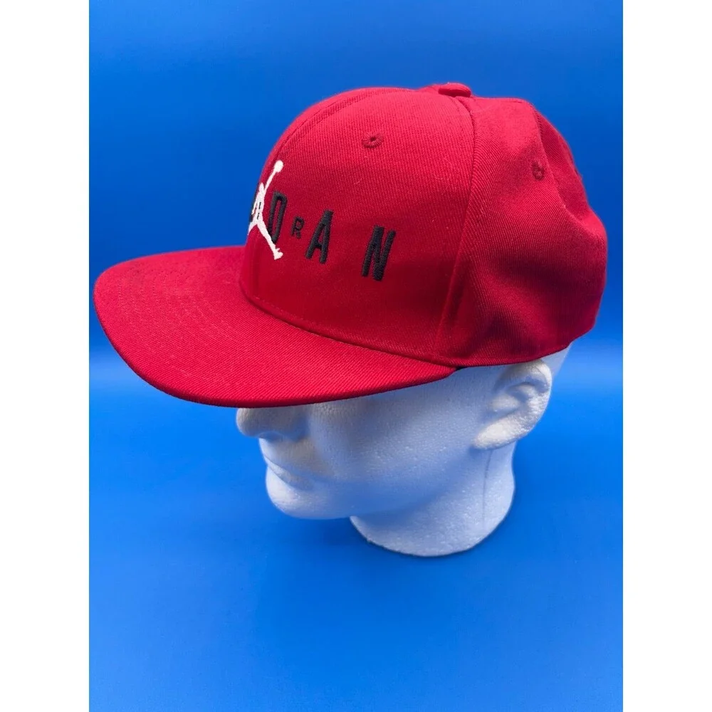 Air Jordan Hat Cap Snap Back Jumpman Logo Boys Youth 4/7 Red White Black